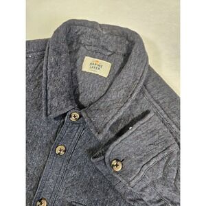 Marine Layer Mens Button Up Quilted Overshirt Shirt Jacket Shacket Gray Med $128